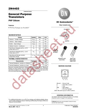 2N4403RLRAG datasheet  